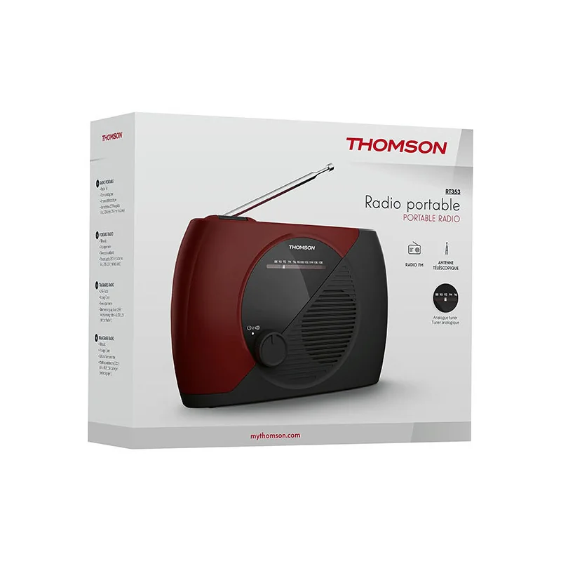 Radio FM portable Noir/Rouge - THOMSON - RADRT353THOM