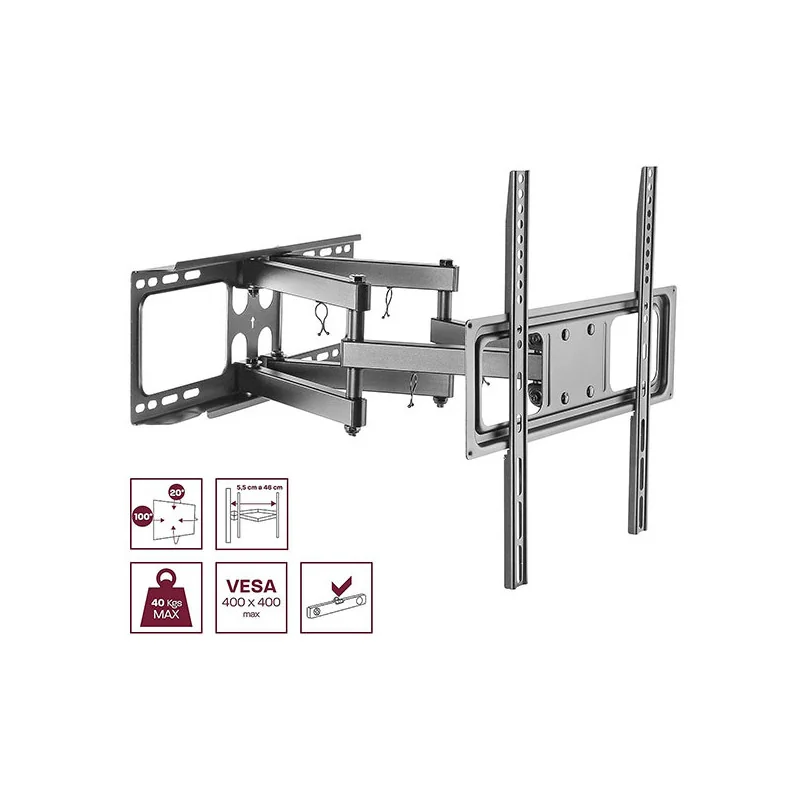 Support TV inclinable/orientable/dépliable 42"-55"/106-140cm Noir - METRONIC - ACC451066METRON