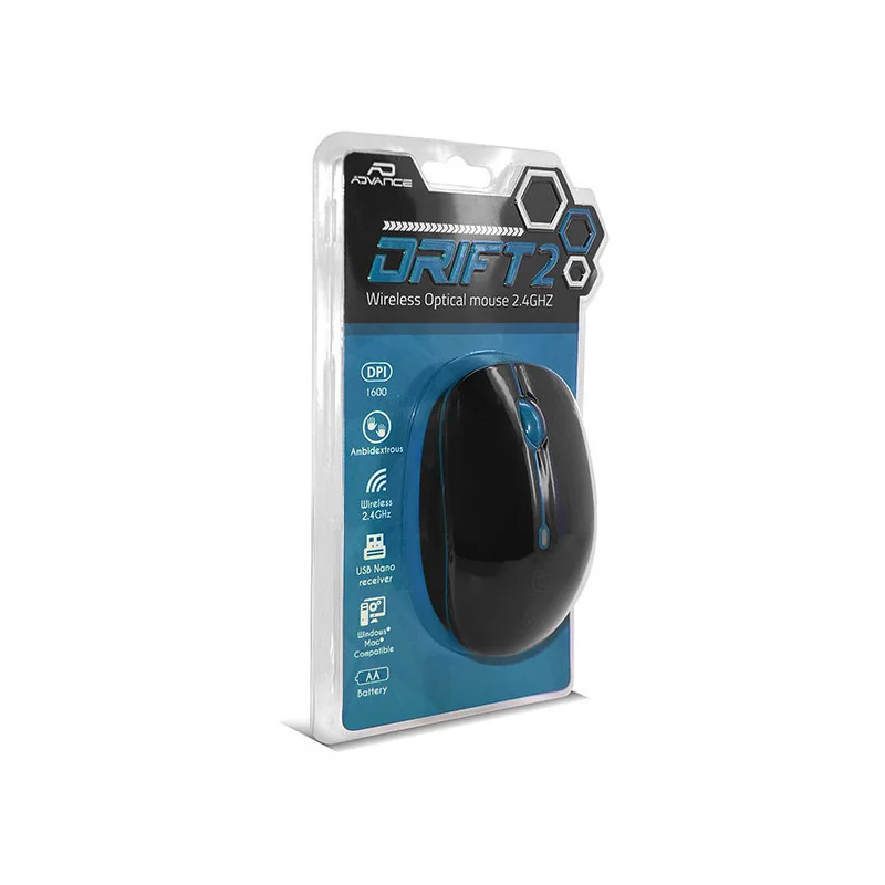 Souris sans fil Drift 2 Noir/Bleu - ADVANCE - SOURS-290BL