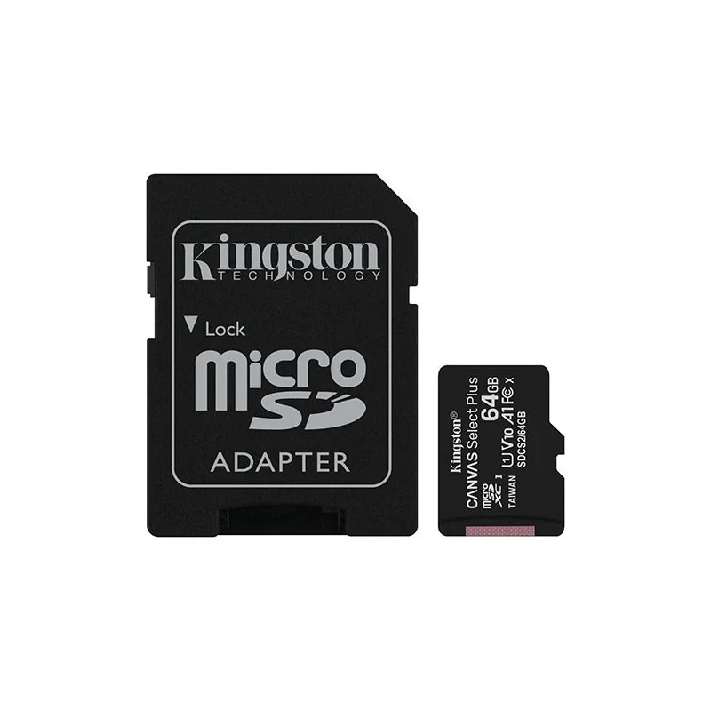 Carte Micro SDHC Canvas Select Plus 64GB Noir - KINGSTON - CARTMICSDCS64KING