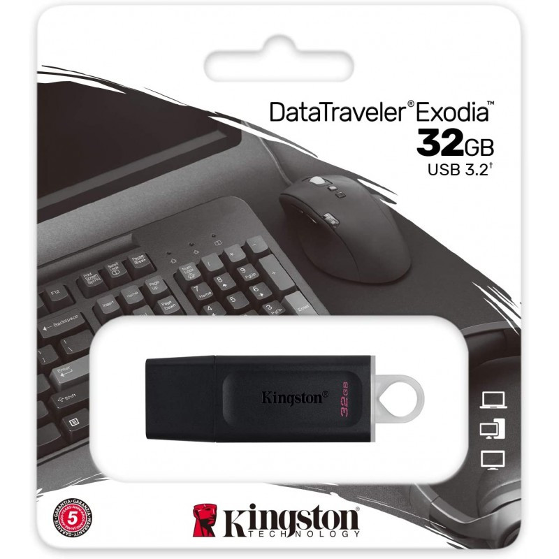 Clé USB 3.2 DataTraveler Exodia 32Go Noir - KINGSTON