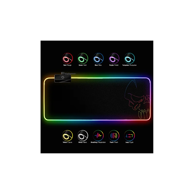 Tapis de souris Gamer Darkskull RGB 80x30 cm XXL Noir - SPIRIT OF GAMER - TAPPADXXRGBSOG