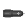 Double chargeur pour voiture 24W Noir - BELKIN - CABLECCE001BT1MBKBEL