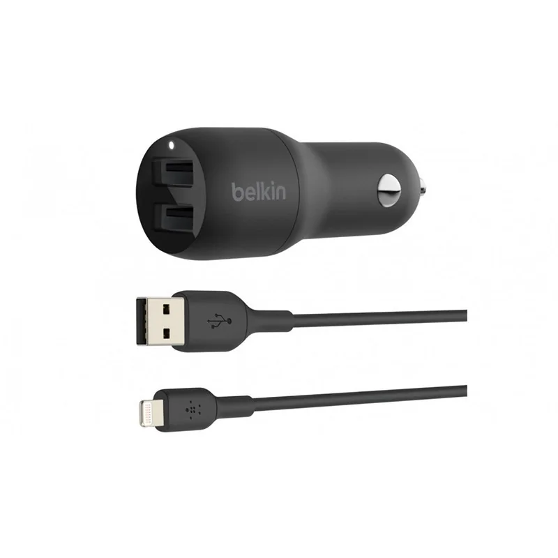 Adaptateur d'alimentation pour voiture 24W Noir - BELKIN - CABLECCD001BT1MKBEL