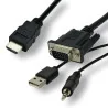 Câble VGA Mâle avec audio vers HDMI Mâle 1.5m Noir - BELKIN - CABLEMCVDIVGAHDMCL