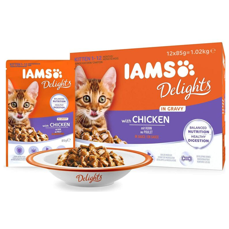 Pâtée Chaton Delights Sauce Poulet 85g - IAMS