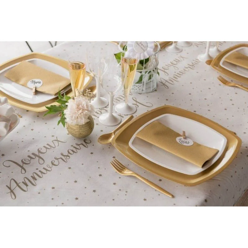 Sachet de 25 Grandes Serviettes 40x40cm Blanc - AIRLAID