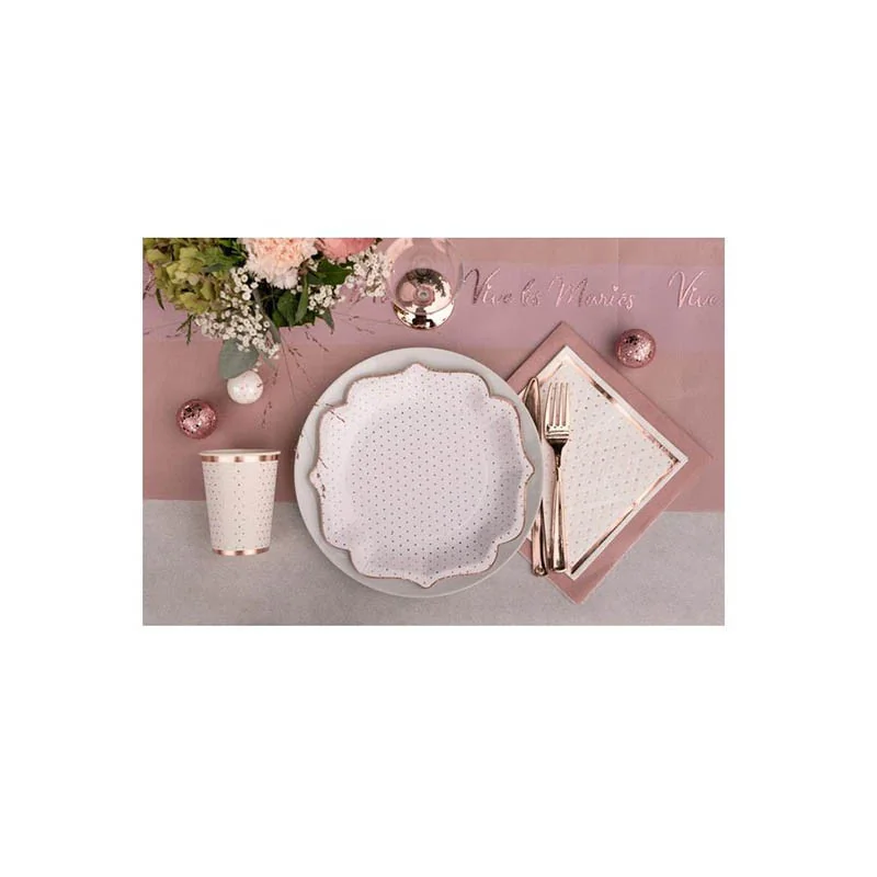 Sachet de 25 Grandes Serviettes 40x40cm Rose Gold - AIRLAID