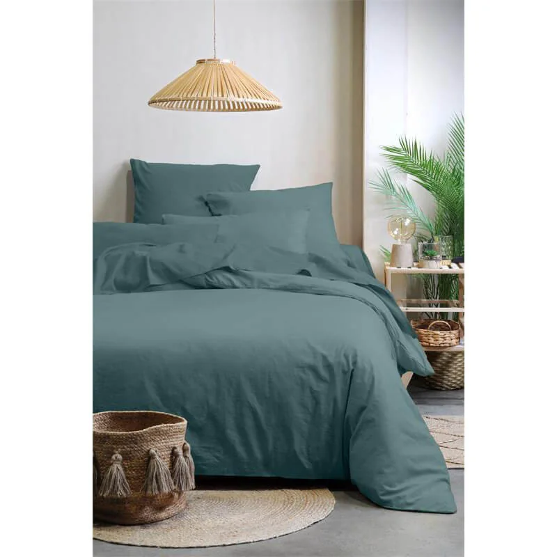 Housse de couette Horizon Bio 140x200cm Eucalyptus - LOVELY CASA