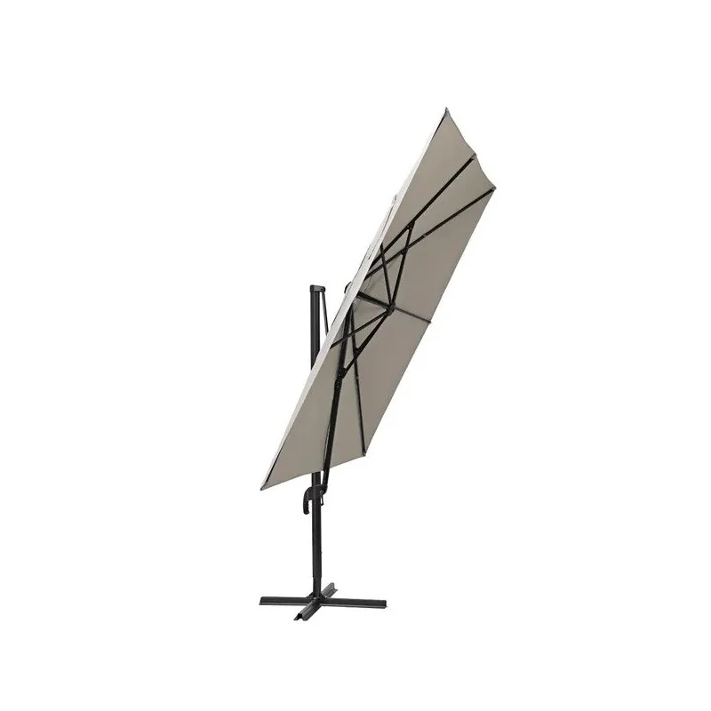 Parasol déporté carré 286x286cm Aura anthracite - NATERIAL - 5616352