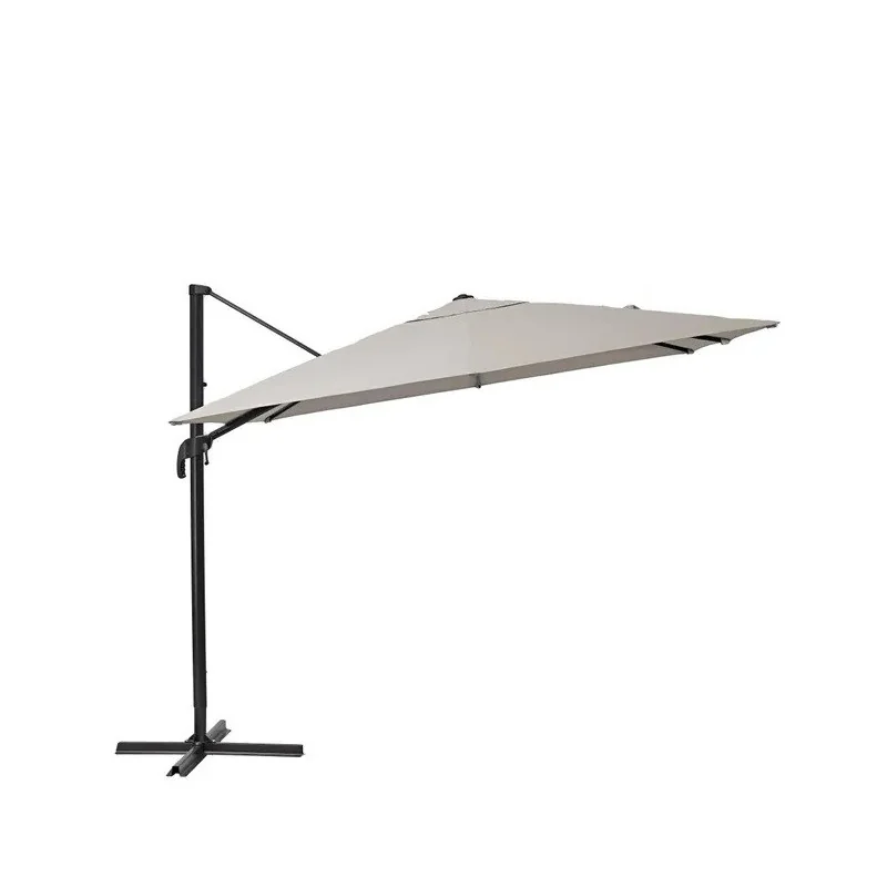 Parasol déporté carré 286x286cm Aura anthracite - NATERIAL - 5616352