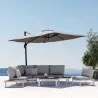 Parasol déporté carré 286x286cm Aura anthracite - NATERIAL - 5616352