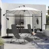 Parasol excentré Sinae rond 284x284cm Blanc - NATERIAL - 82232796