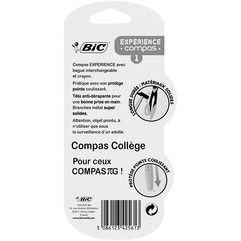 Compas collège Experience avec crayon - BIC - 3CBICOMXPR