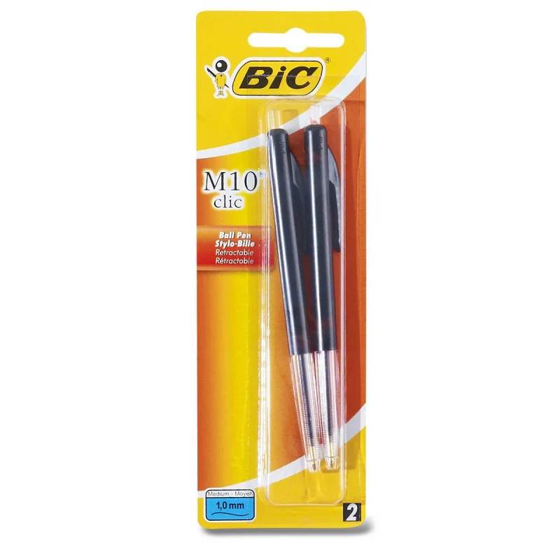 Ensemble de 2 Stylos à bille M10 Medium Noir - BIC - 3CBIMXCN2