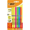 Pochette de 6 surligneurs Highligther Grip Brite Liner coloris assortis - BIC - 3CBIFLINER6OS