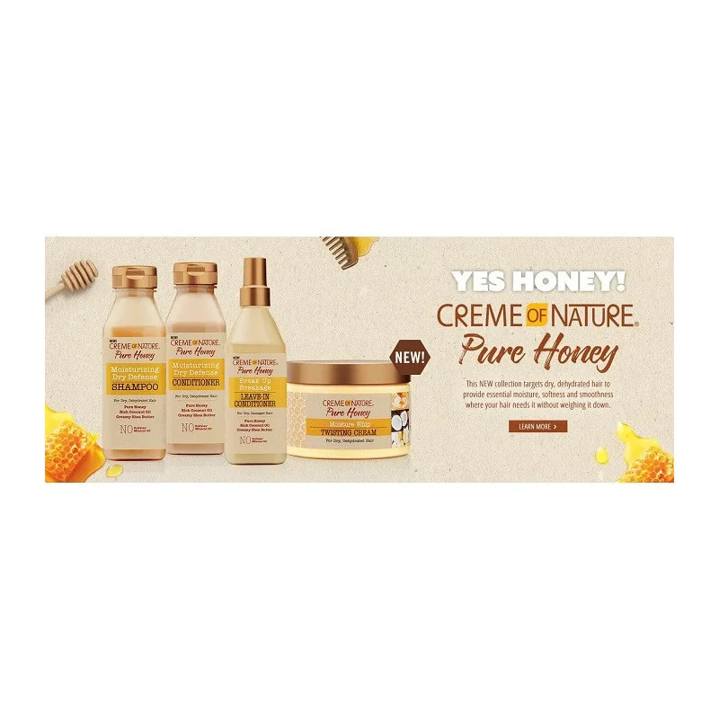 Shampooing démêlant sans rinçage Pure Honey 236.5ml - CREME OF NATURE - 32C00002803