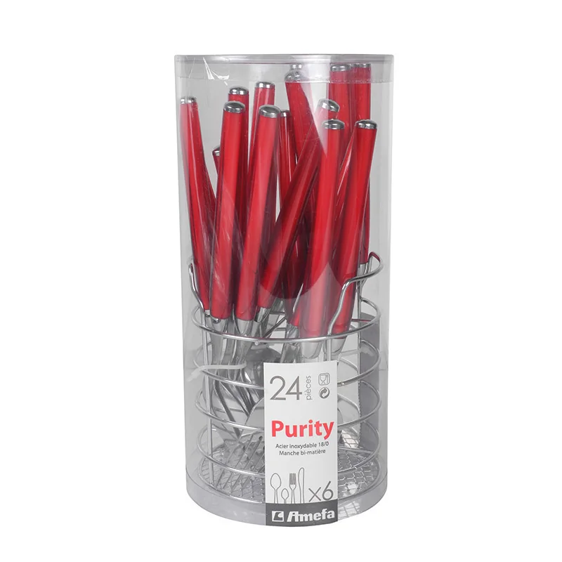 Ménagère 24 pièces Purity rouge - AMEFA - AME871084