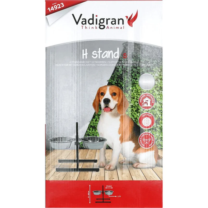 Bar à chien avec 2 mangeoires inox 2 x 1570ml - VADIGRAN - VAD-14923