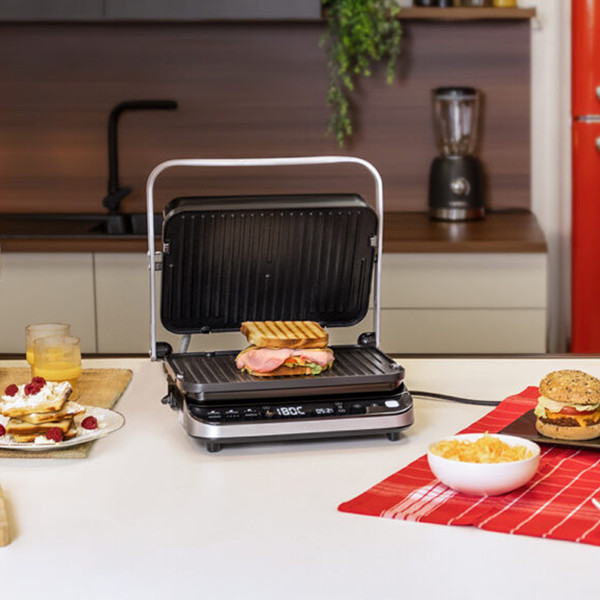 Machines à gaufres et couque Sandwich Panini machine multifonctions Accueil  Gaufrier température automatique de commande Petit-déjeuner machine avec 3