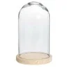 Cloche en verre + socle en bois