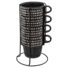 Rack 4 Mugs Ethnikaa 25cl Noir - SECRET DE GOURMET - 188867