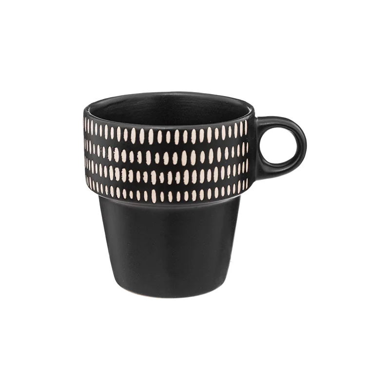 Rack 4 Mugs Ethnikaa 25cl Noir - SECRET DE GOURMET - 188867