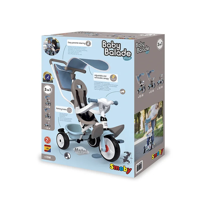 Tricycle évolutif Baby Balade Plus bleu SMOBY - Dès 10 mois