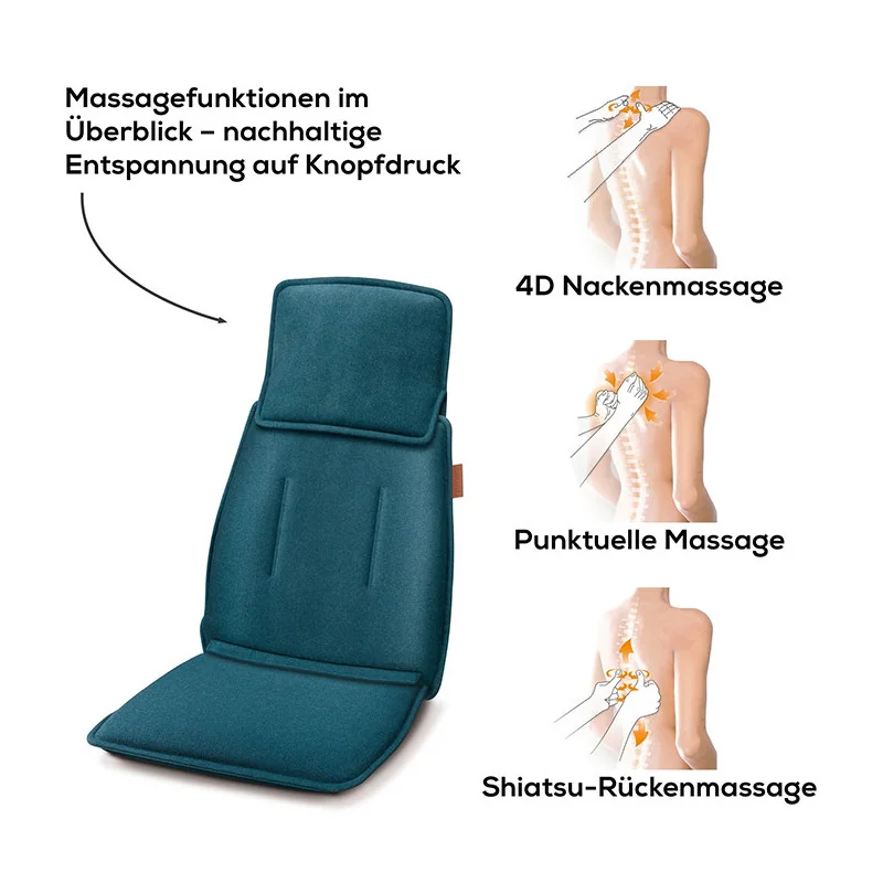 Siège de massage Shiatsu Bleu Pétrole - BEURER - MG330B