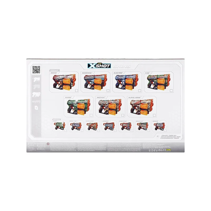 Pack de 4 Pistolets XShot Skins ZURU - Dès 8 ans 