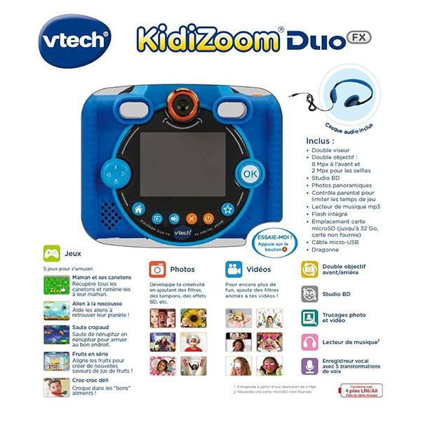 VTech KidiZoom Duo Pro Bleu avec Sac de Transpor…