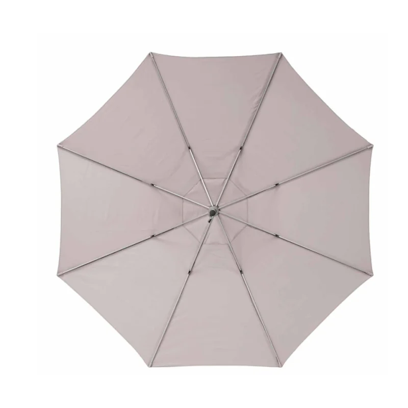 PARASOL OCTOGONAL PIED CENTRAL AURA COULEUR TAUPE