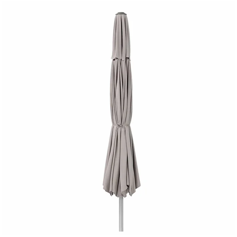 Parasol pied central Aura taupe carré, L.285 x l.285 cm - NATERIAL 