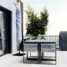 SALON DE JARDIN COMPASS GRIS 4 PERSONNES