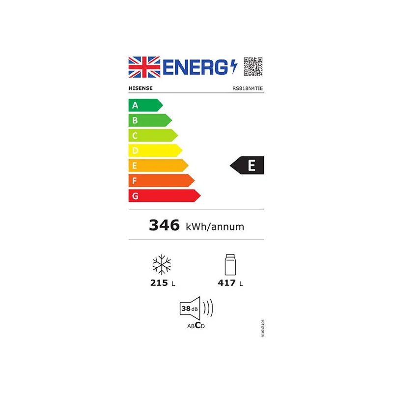 Réfrigérateur Américain Connecté 632L argenté - HISENSE - RS818N4TIE