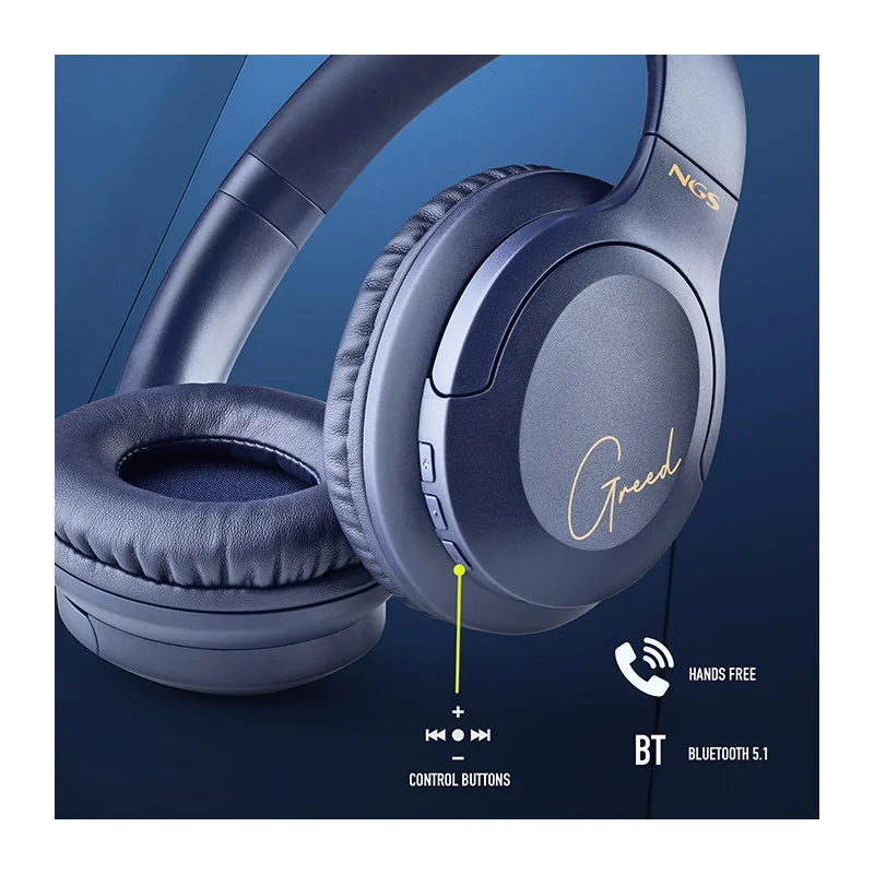 Casque audio sans fil Bluetooth Artica Greed Bleu - NGS - 69569000004