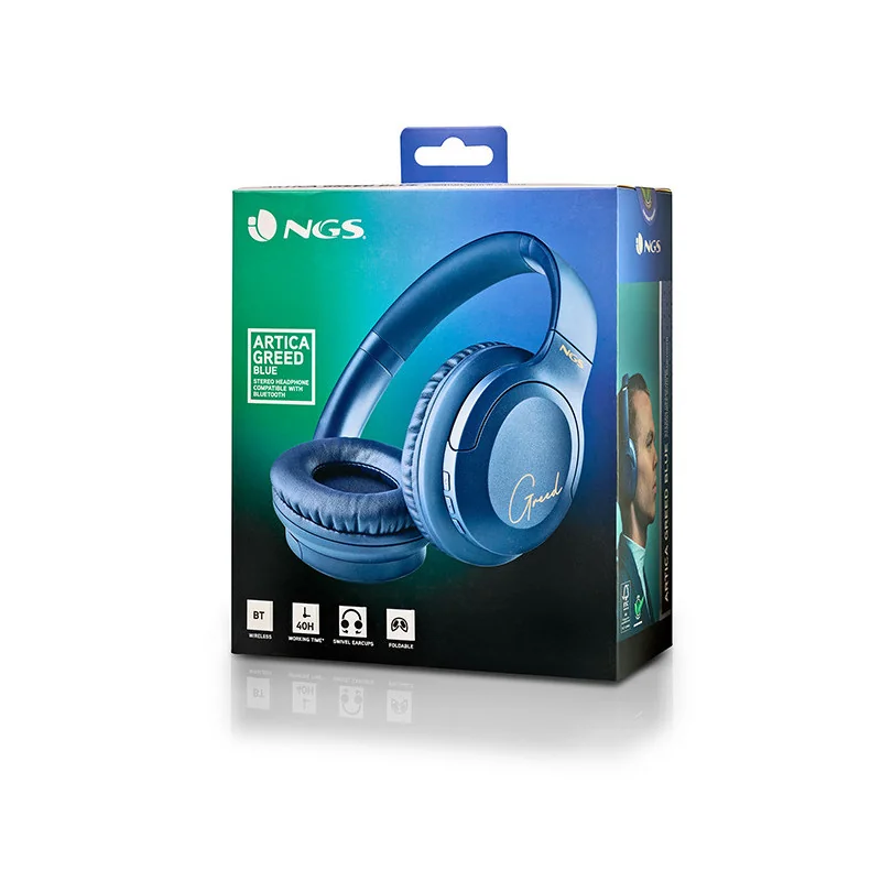 Casque audio sans fil Bluetooth Artica Greed Bleu - NGS - 69569000004