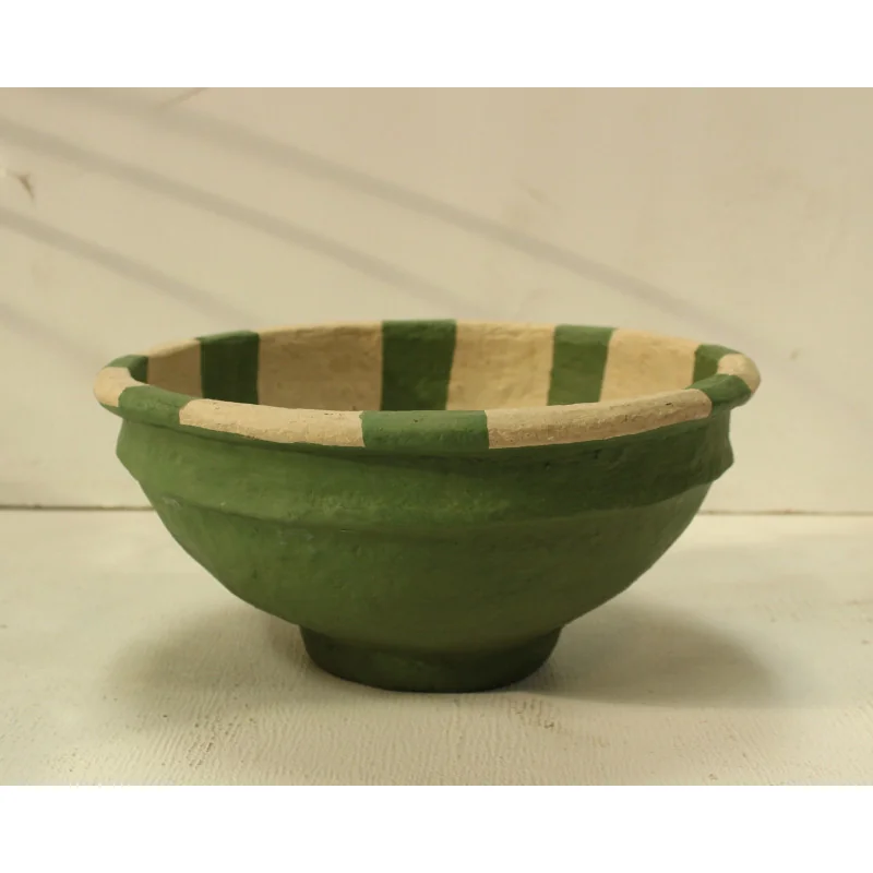 Coupe décorative vert et beige 25x12cm