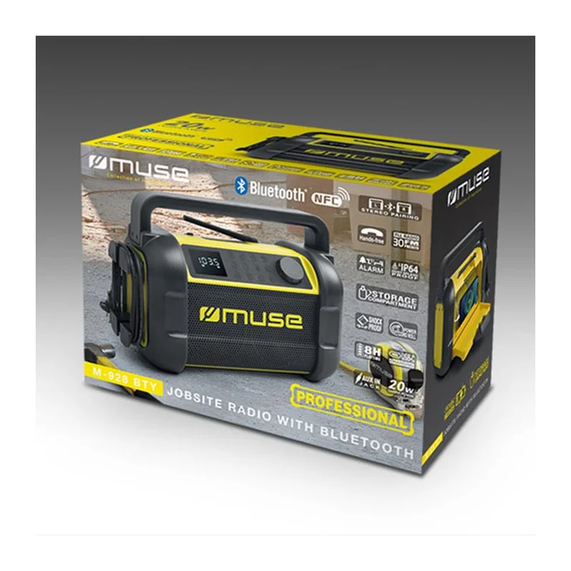 Radio FM Bluetooth Noir/Jaune - MUSE - M-928 BTY