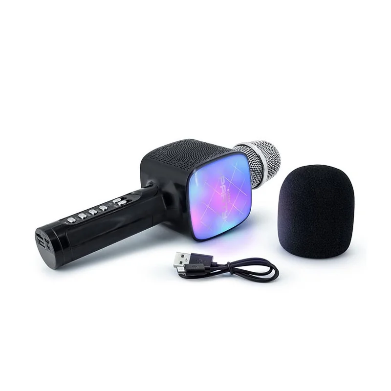 Microphone karaoké effets lumineux 15W Noir - BIGBEN - PARTYBTMIC2BK