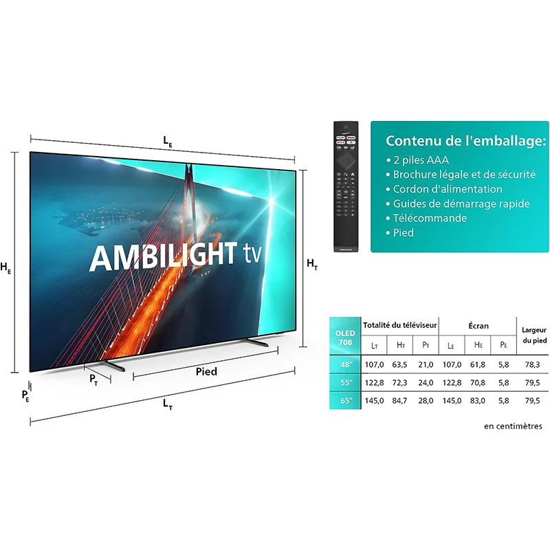 TV - OLED - PHILIPS - 164 cm - 4K - 120 Hz - Smart TV - 65OLED708/12