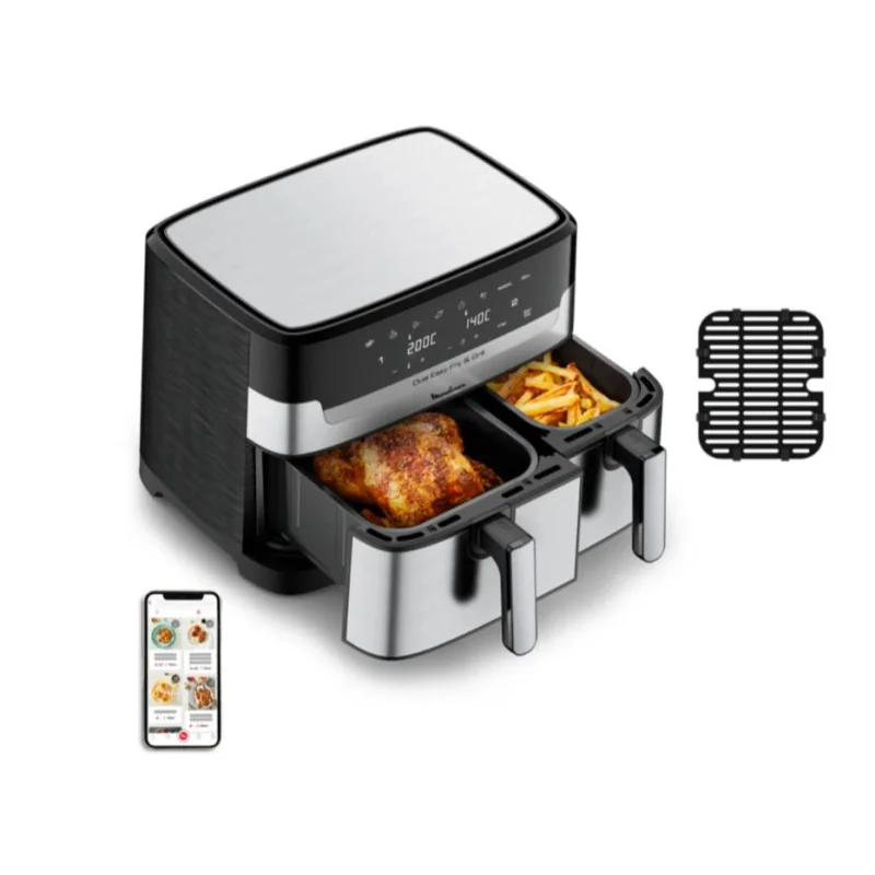 Friteuse sans huile Moulinex Easy Fry and Grill Dual Inox EZ905D20