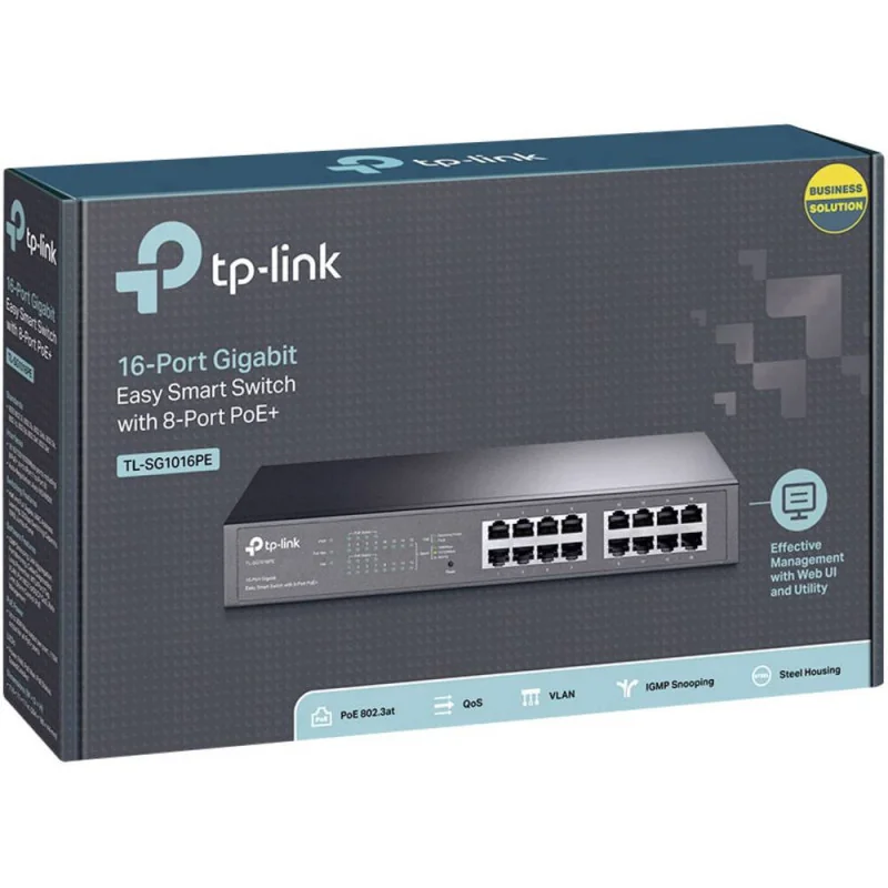 Commutateur Réseau RJ45 16 Gb 8 PoE+ (110W) Noir - TP-LINK - TPLINK_SG1016PE