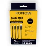 Câble USB 3en1 Type C MicroUSB/USB-C/Lightning 2A 1 m Noir - KONROW - CAB_KC3IN1PB