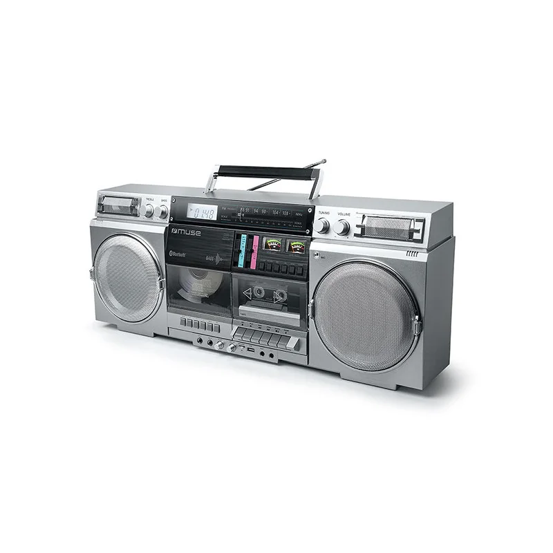 Radio portable Bluetooth CD/Cassette/FM/USB/Carte SD Gris - MUSE - M-380 GBS