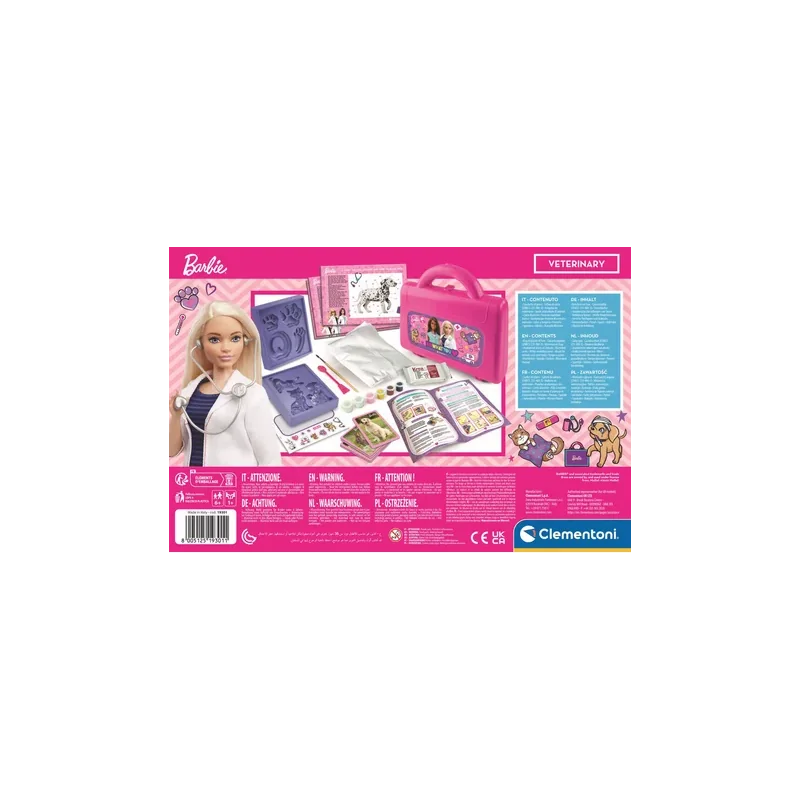 Barbie Coffret créatif vétérinaire - CLEMENTONI - Dès 7ans