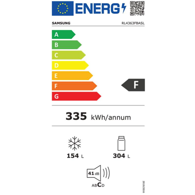 Réfrigérateur combiné 432L - RL4363FBASL/EF - Samsung - A++