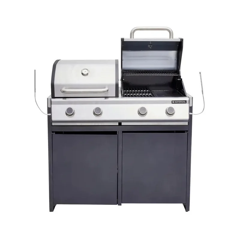 Module barbecue Europa 109x60cm Gris Argenté - NATERIAL - :100158115