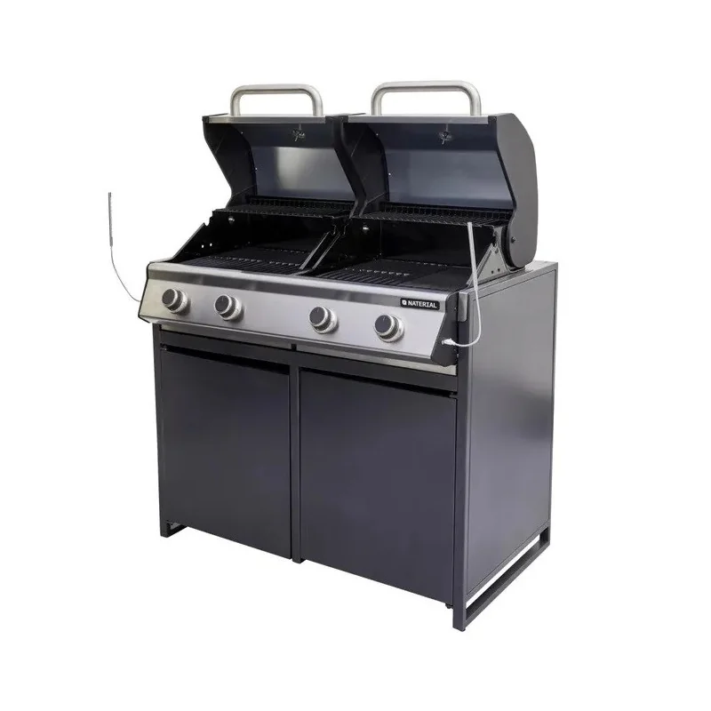 Module barbecue Europa 109x60cm Gris Argenté - NATERIAL - :100158115