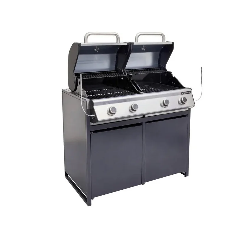 Module barbecue Europa 109x60cm Gris Argenté - NATERIAL - :100158115